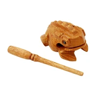 1pcs traditional wooden musical instrument percussion rasp with stick lucky money frog style kids musical toy decompress toys