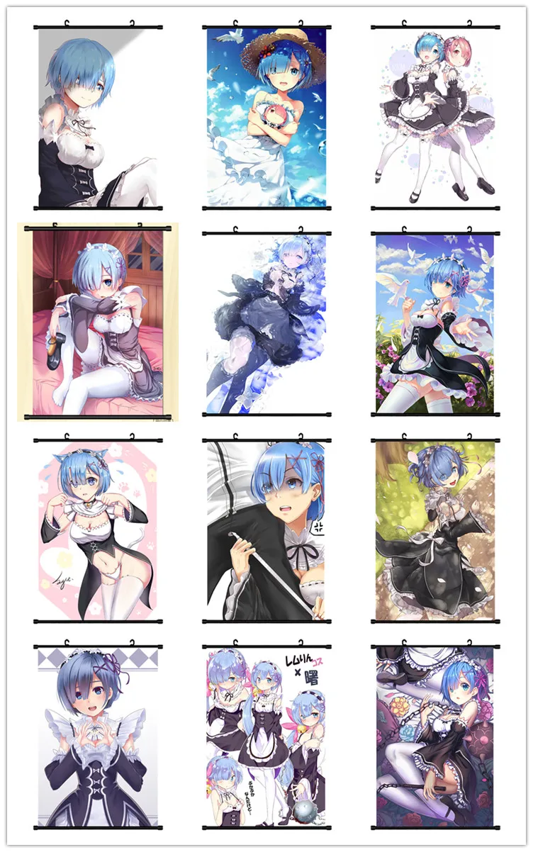 Coscase Японские Аниме декоративные картины Re Zero kara Hajimeru Isekai Seikatsu Emilia Rem beатрис