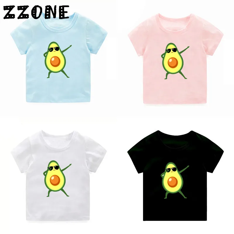 Детская футболка с принтом авокадо повседневные топы короткими рукавами для