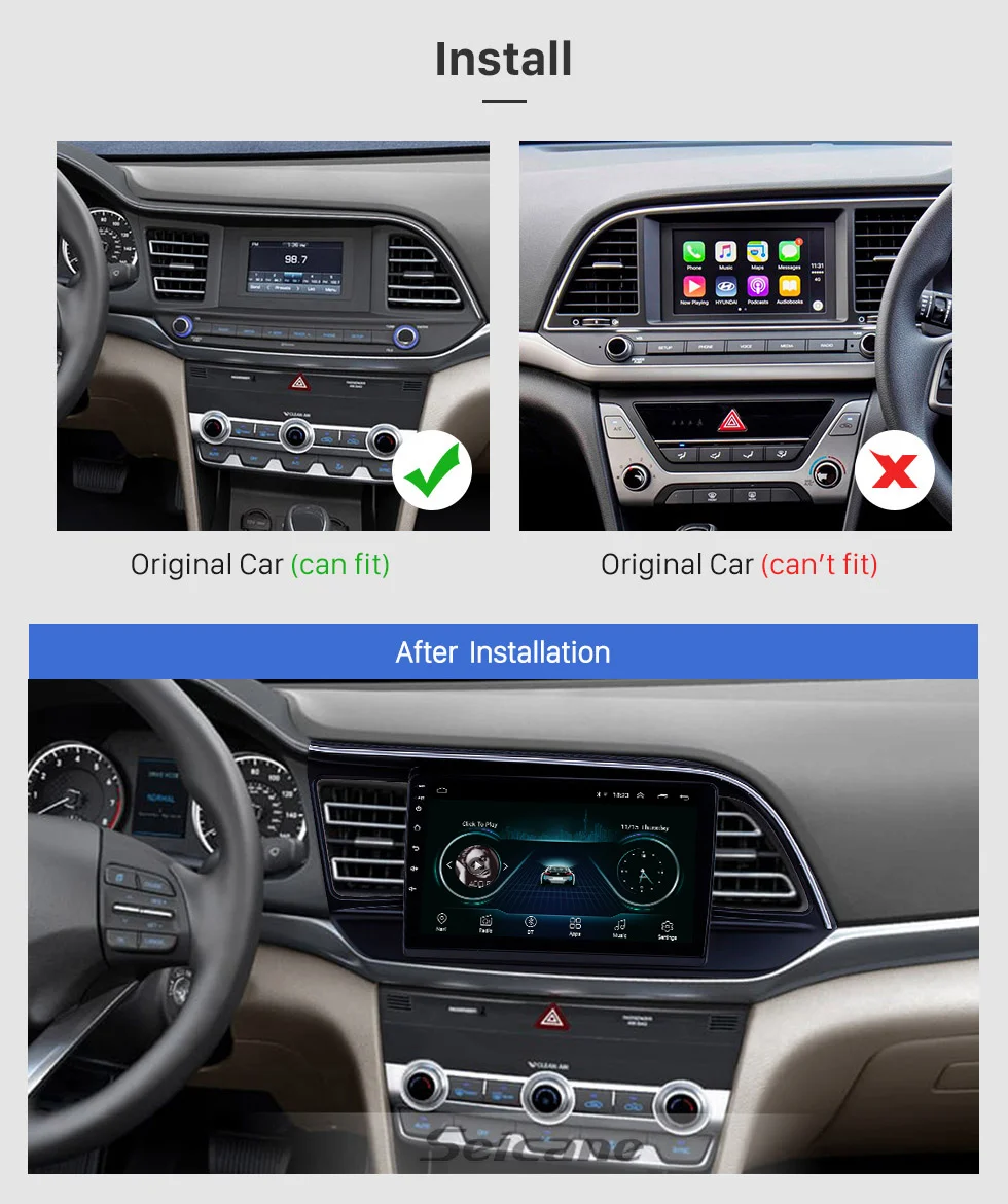 Seicane Android 8,1 Автомобильный gps навигатор 9 дюймов радио плеер для hyundai Elantra левый руль поддержка Carplay SWC TPMS
