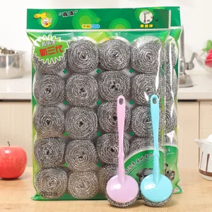 Шариковая щетка из нержавеющей стали, щетка для чистки кухонной посуды, очиститель для посуды, средство для удаления ржавчины, прочные инструменты с ручкой