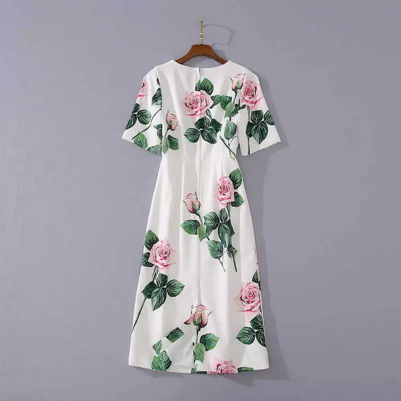 

runways Summer 2021 floral print elegant dress Brand new high quality women's elegant dress B986
