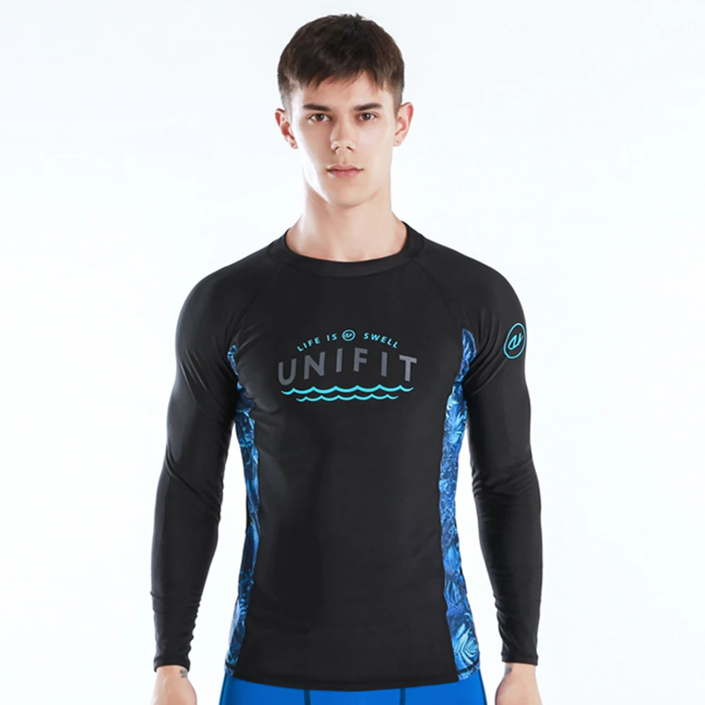 

Men's Swimming T-Shirt Swimsuit Beach UV Protection Rash Guard Swimwear Diving Rashguard Long Sleeve Surfing Suits Surf T-Shirt