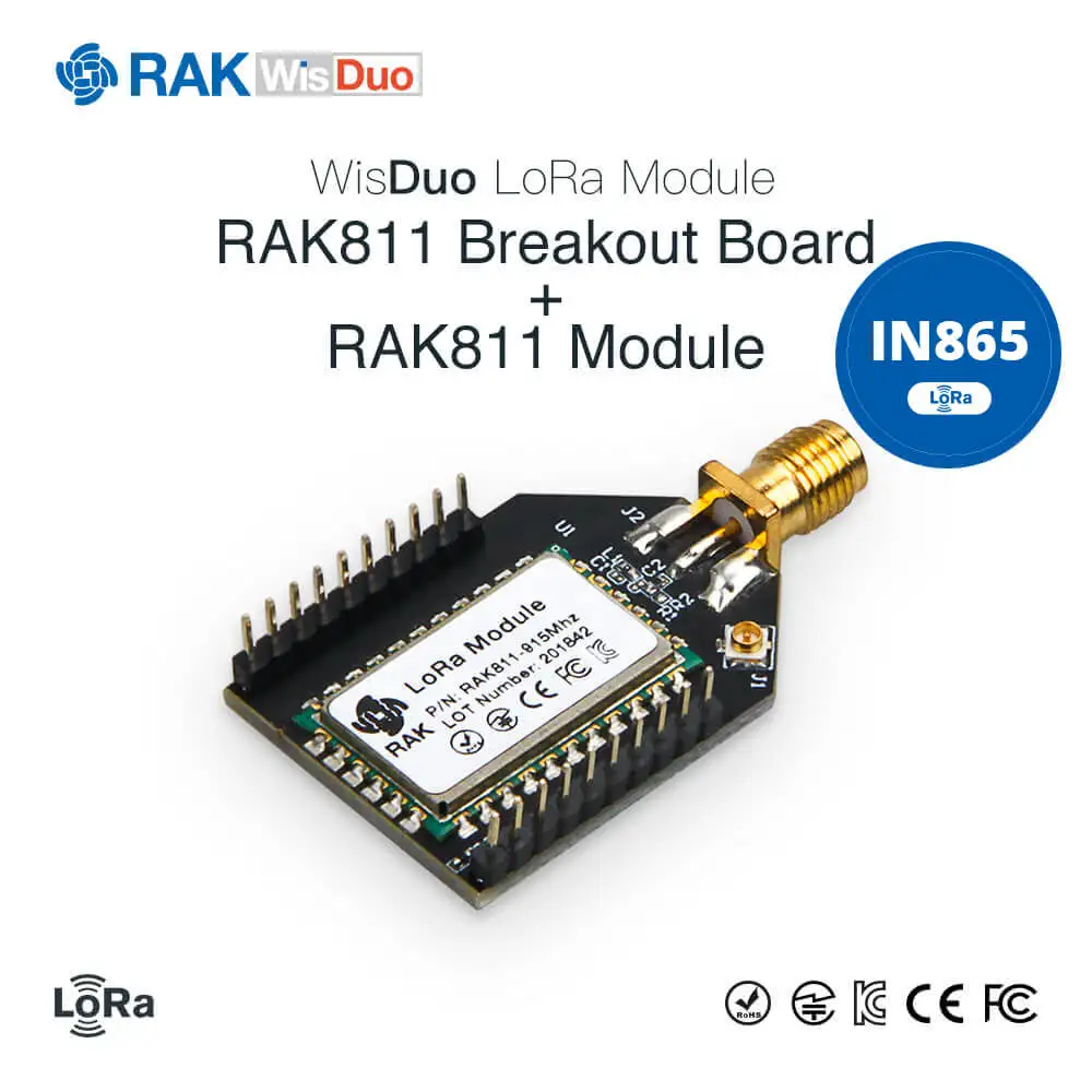 IN865 RAK811 LoRa модуль коммутационная плата, SMA+ iPEX интерфейс, поддержка глобальной нескольких диапазонов - Цвет: IN865