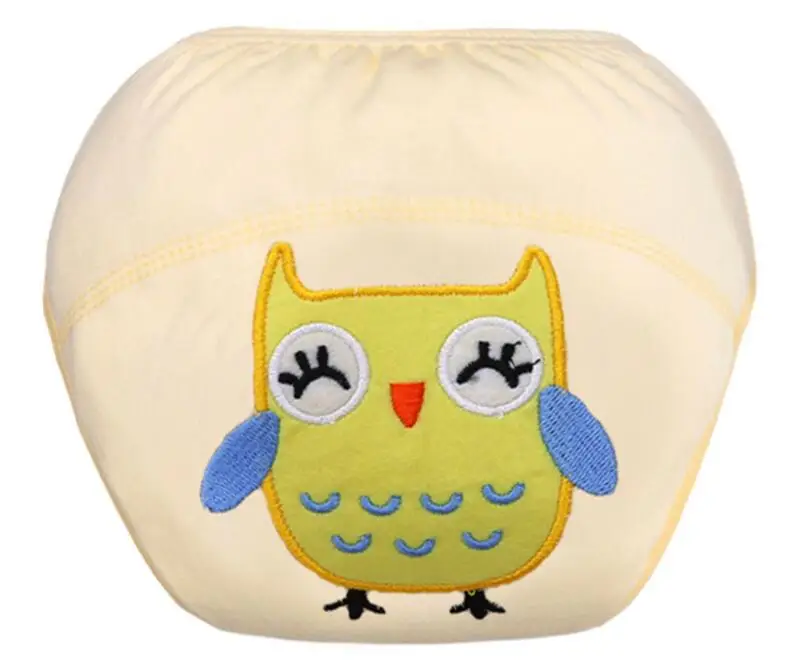 Embroidered Owl Милые детские подгузники многоразовые подгузники ткань пеленки моющиеся Детские хлопковые штаны для обучения - Цвет: Embroidered Owl