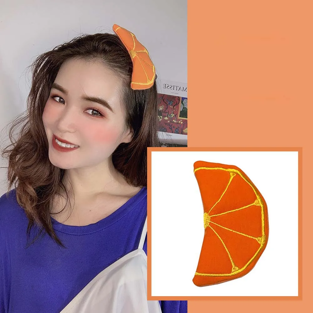 Заколка для волос с фруктовым цветком заколка большим лицом макияжа милые