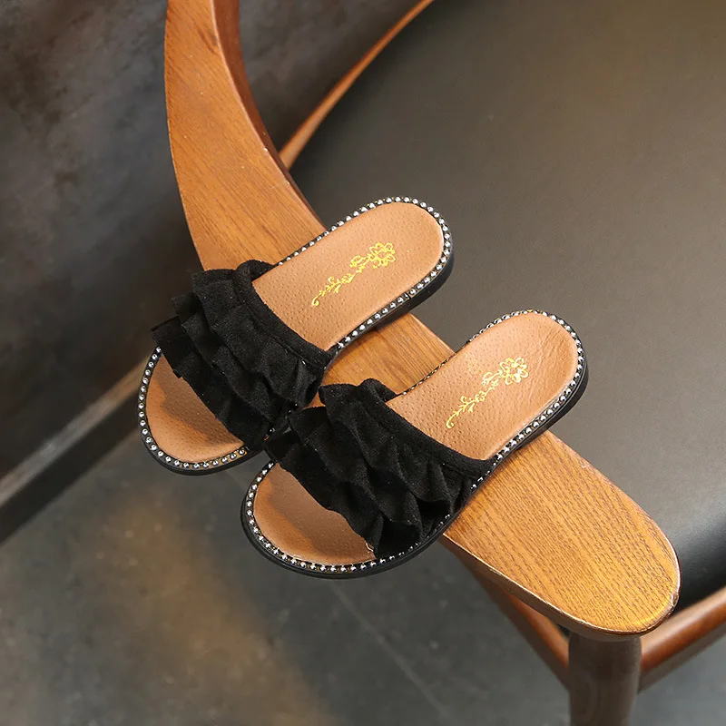 Детские сладкие туфли принцессы тапочки в Корейском стиле для девочек новинка 2018