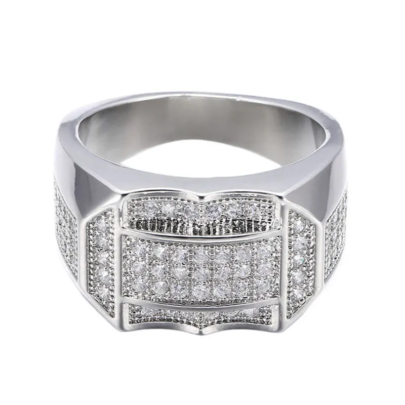

Hip hop cool men's ring zircon stainless steel jewelry anniversary gift