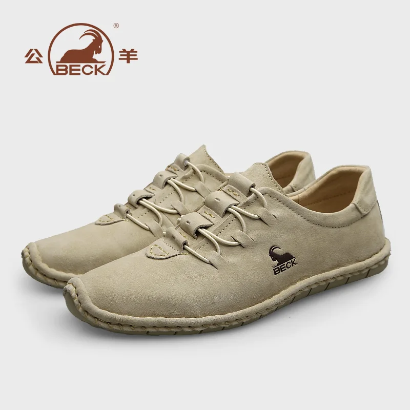 

BECK men shoes fashion classics genuine leather shoes for men durable rubber outsole Men Lace-up sports walking Driving Shoes
