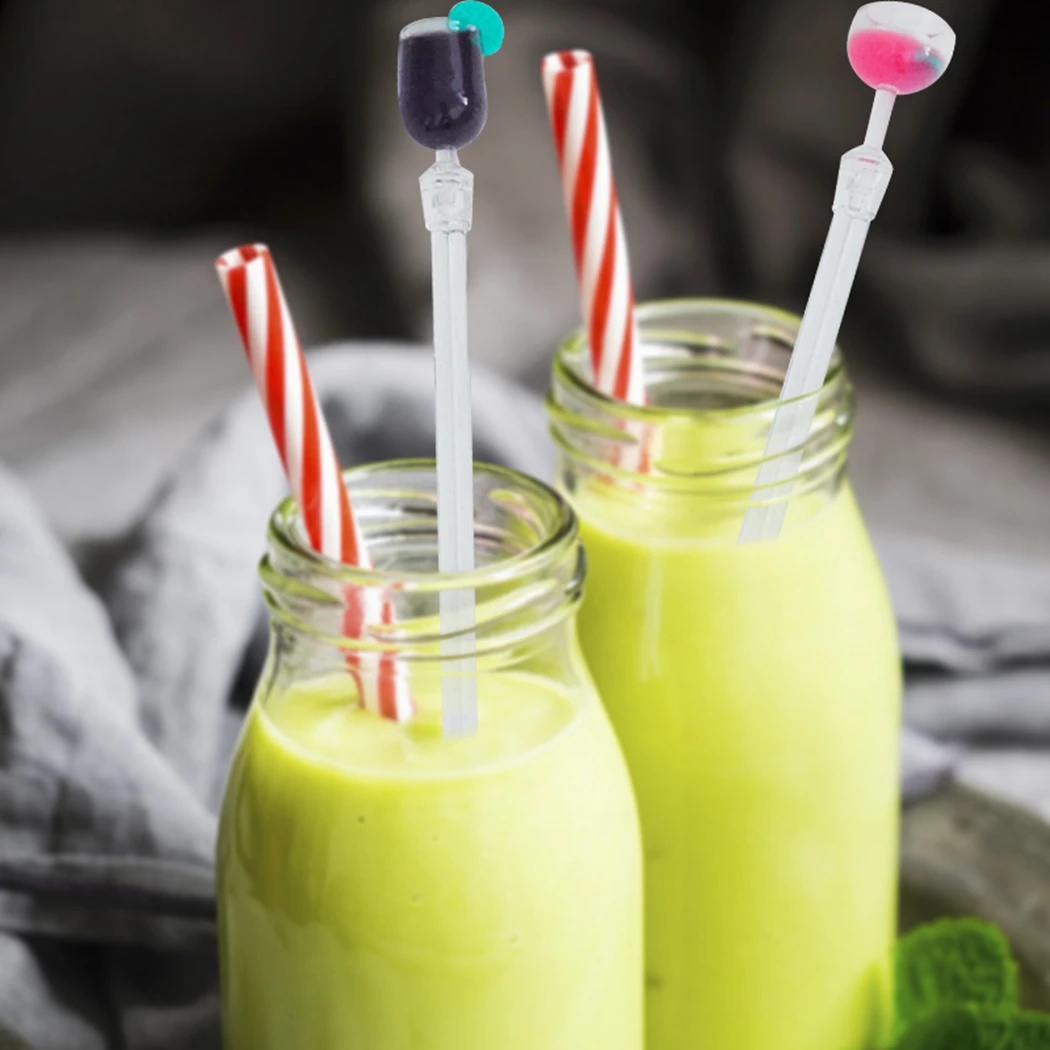 10 шт./компл. милый Миксер Для коктейльных напитков палочки для смешивания