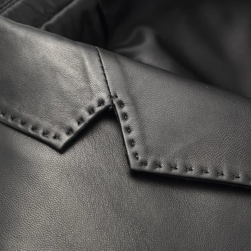 

Haining leather leather male head layer sheepskin coat suits classic thin coat of cultivate morality men's leather suit