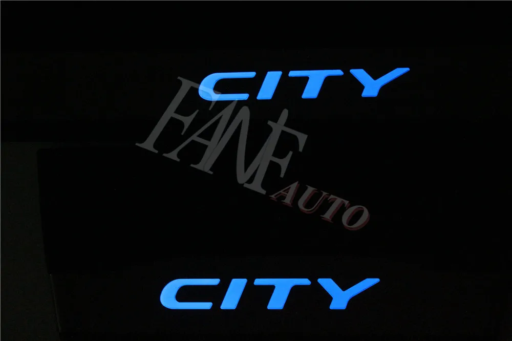 Стайлинг автомобиля светодиодная Накладка на порог из нержавеющей стали