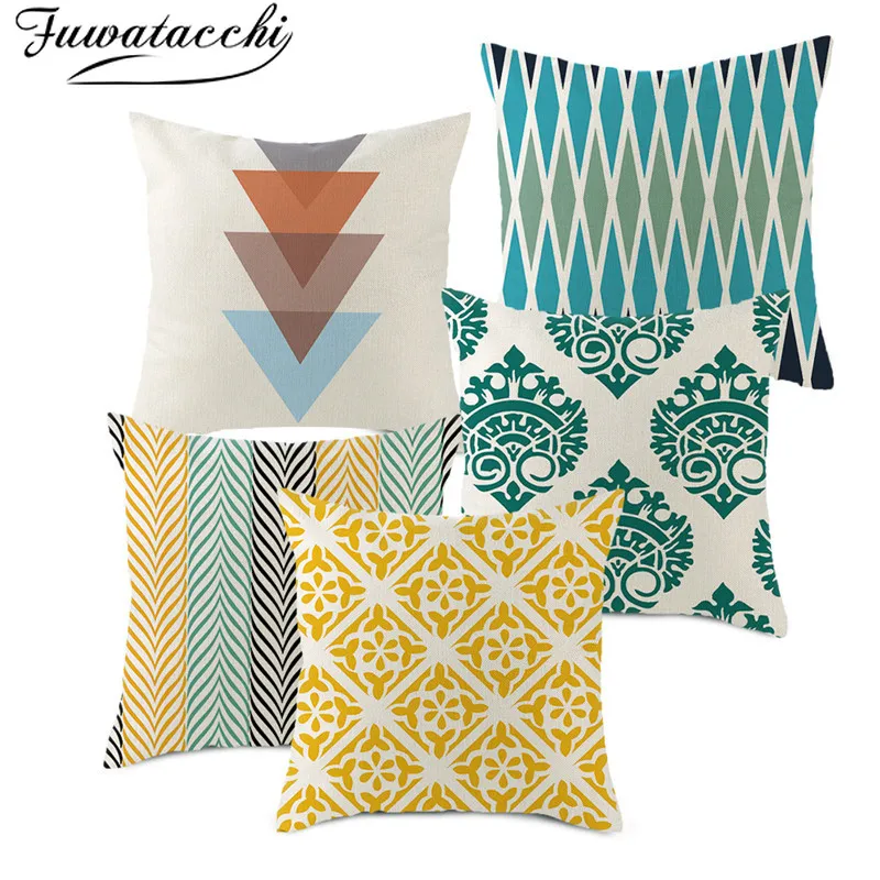 Чехол для подушки из чистого льна Fuwatacchi наволочка в скандинавском