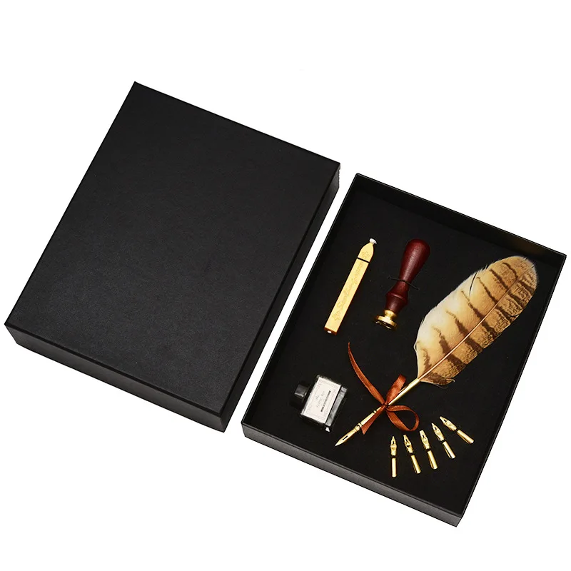 Ручка перьевая винтажная в виде совы каллиграфическая ручка с 5 наконечниками 1