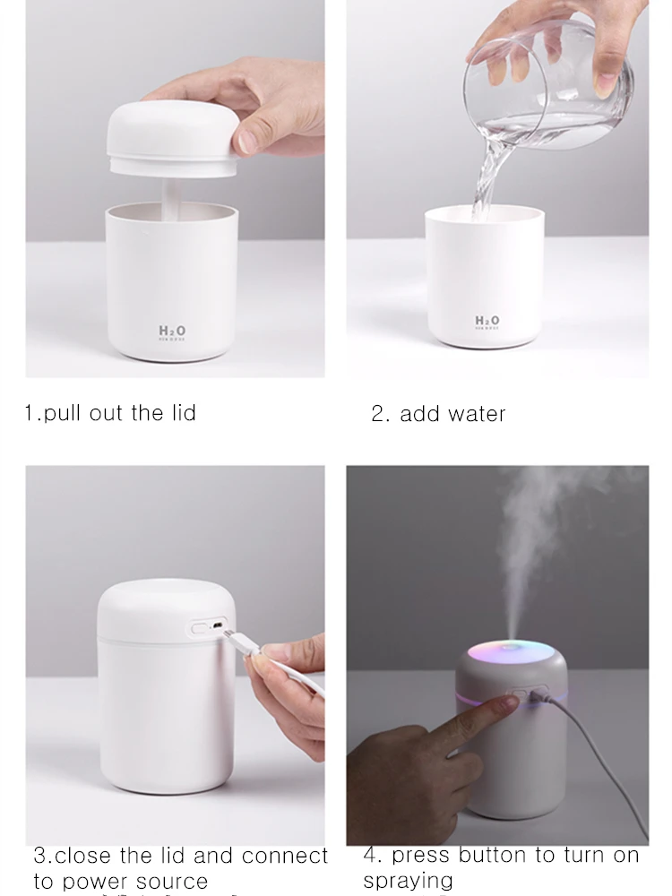 

300ML kbaybo air Humidifier usb car humidificador umidificador aroma essential oil diffuser Freshener Aromatherapy mist maker
