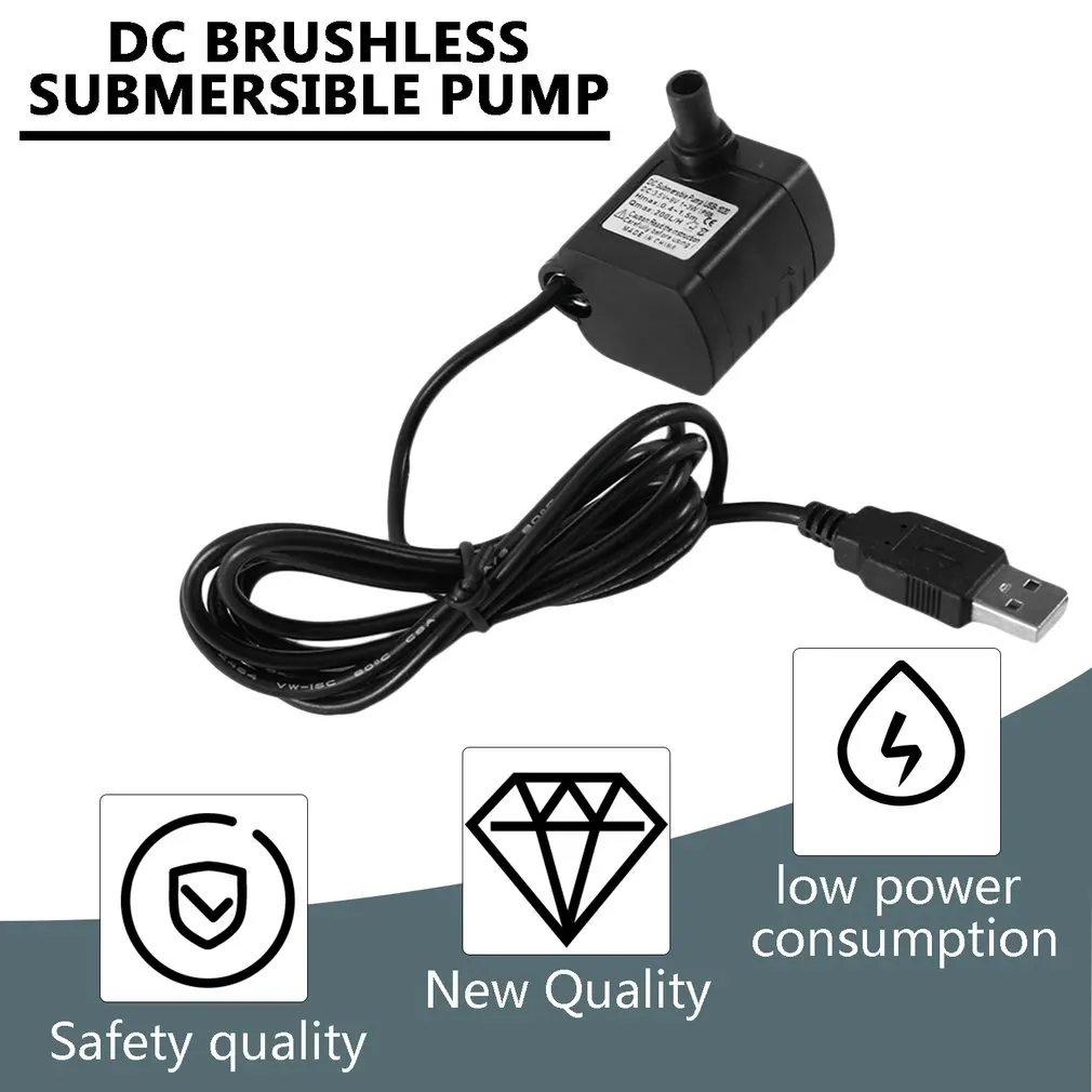 DC 3 5 9V 3W USB бесколлекторный погружной водяной насос мини аквариум пейзаж фонтан