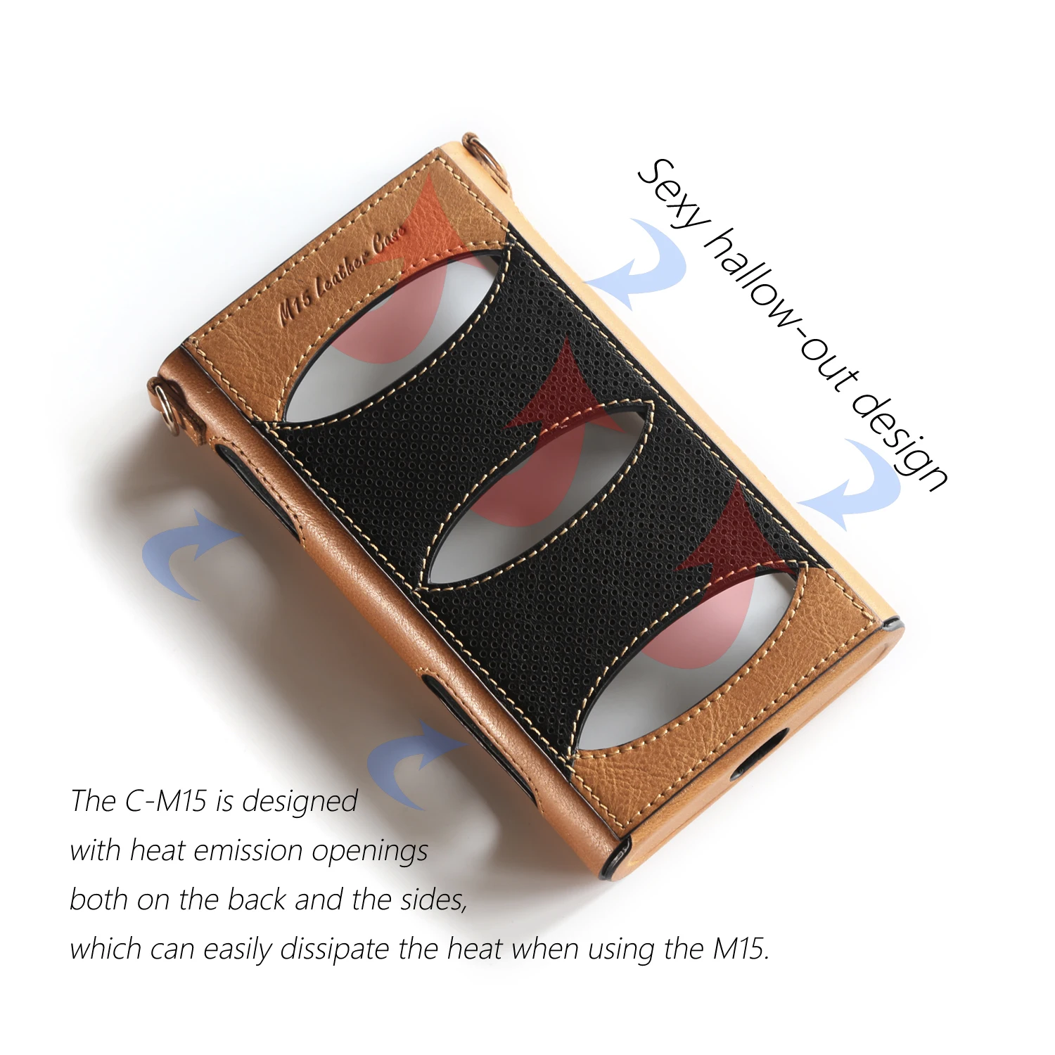 Кожаный защитный чехол DD ddHiFi C-M15 для музыкального плеера FiiO M15 с бесплатной ручкой
