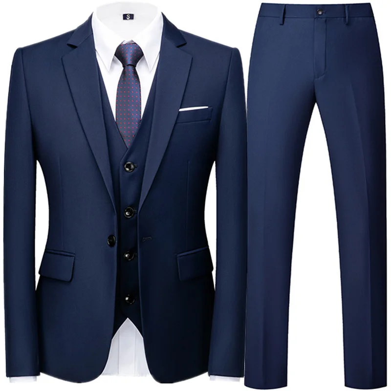 Fashion New Men Business Casual Effects Color 3 Stuck Suits/Male Two Buttons Blazers Jacker Jas Broek vest