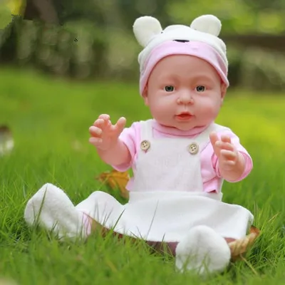 41 см Baby Kids Reborn Doll мягкий винил силикон реалистичный звук смех плач детская
