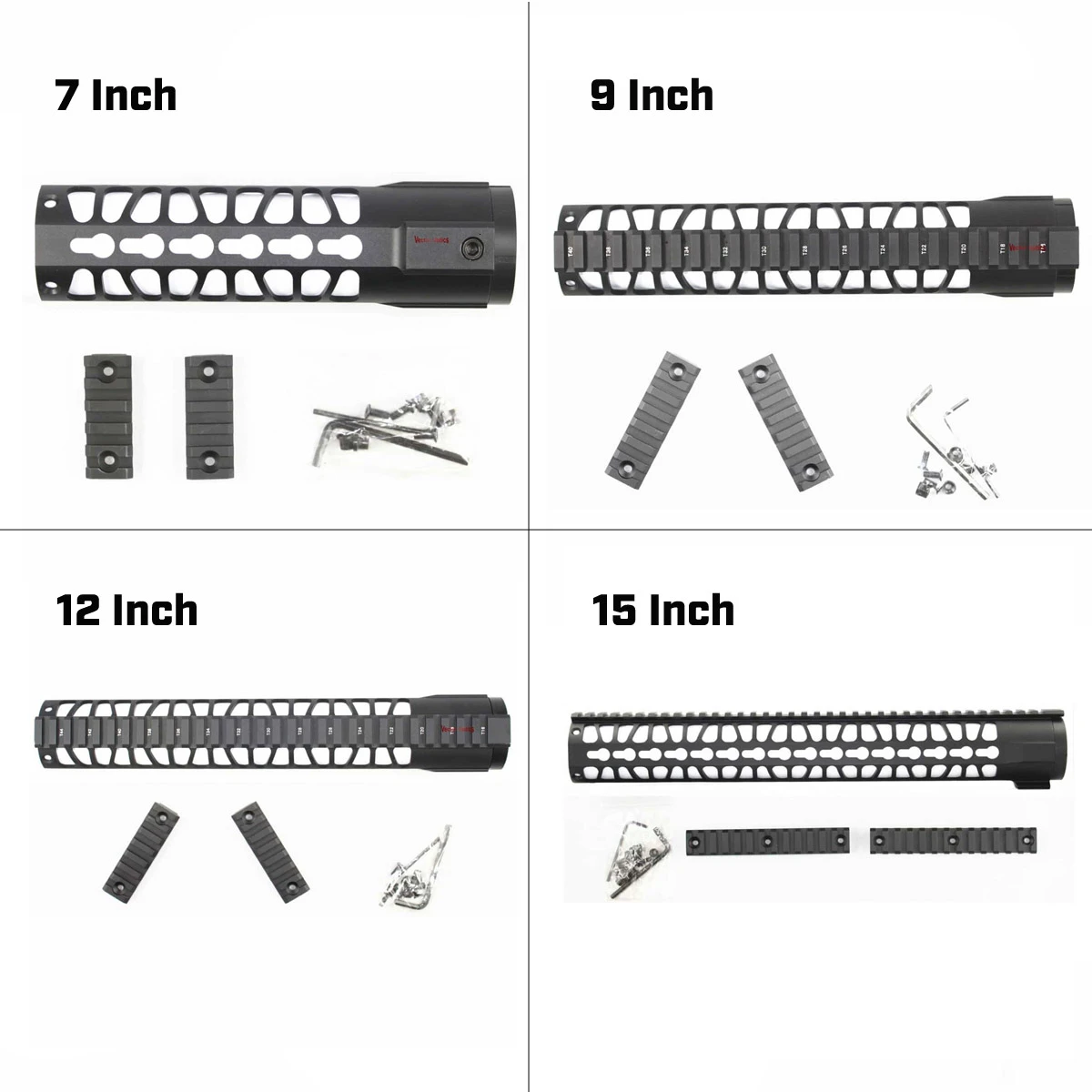 AR15 M4 M16 KeyMod Тактический 7 10 12 15 дюймов один кусок поплавок винтовка Handguard Пикатинни кронштейн