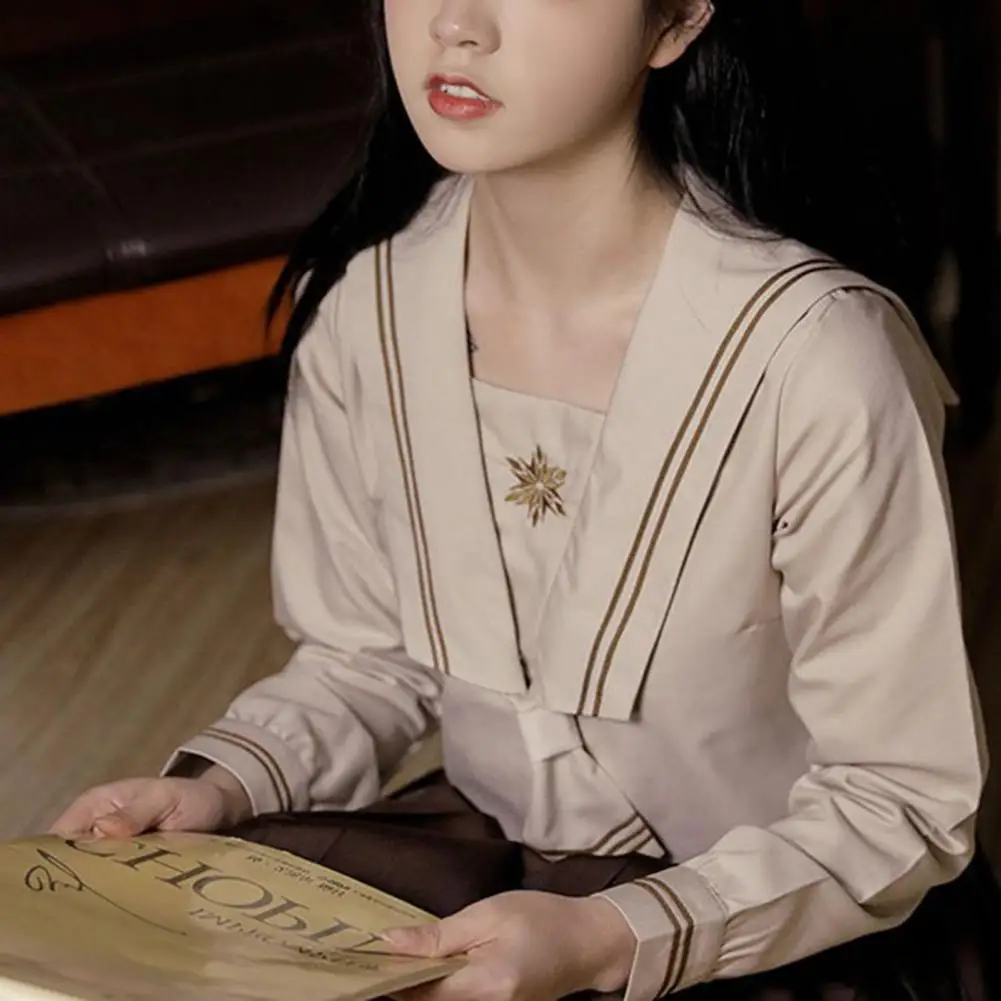 Матросская Униформа с длинным/коротким рукавом гибкая юбка наряд в японском