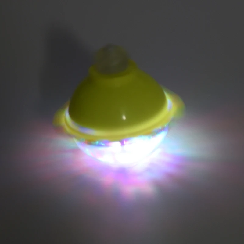 

Children Flash Colorful Light Plastic Spinning Peg Top Toy Yellow Orange 2Pcs