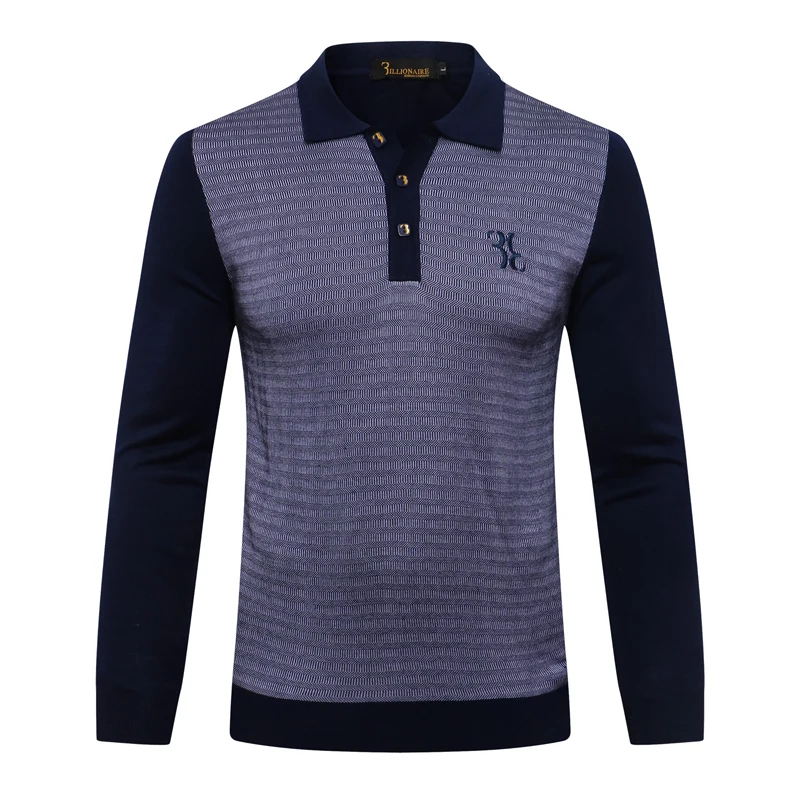 

Billionaire Sweater wool men's 2021 Autumn Winter New Comfortable Business embroidery warm Elasticity big size M-5XL Lapel