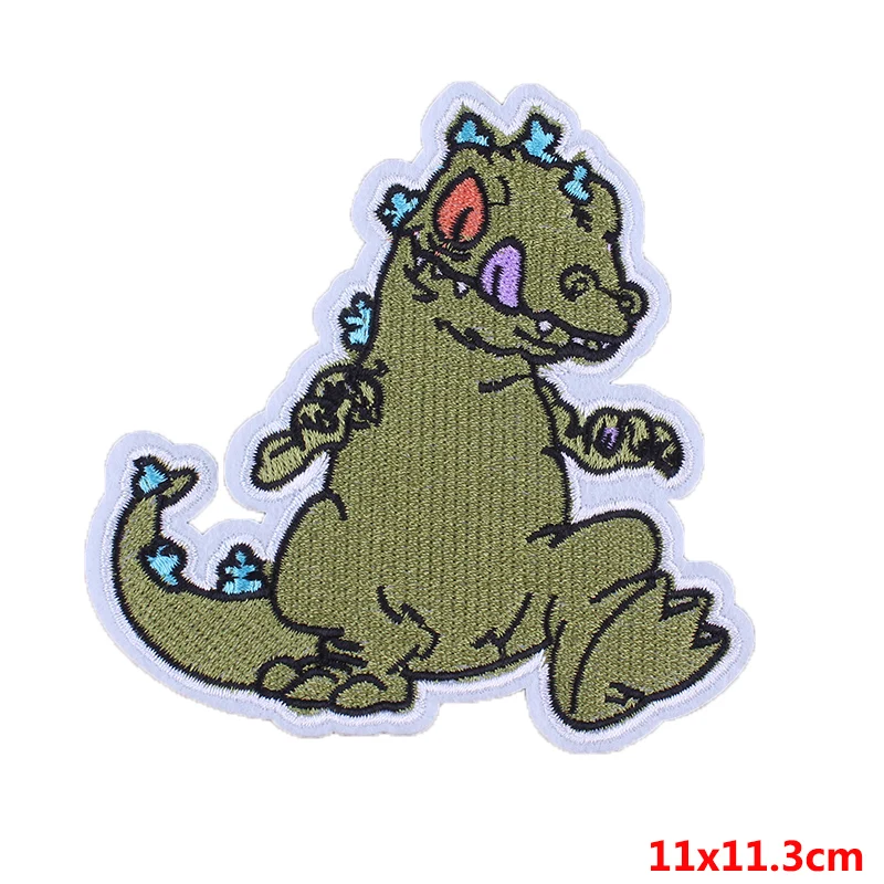 

Pulaqi Cute Dinosaur Iron On Patches for Clothes Cartoon Dinosaurs Embroidered Patches for Clothing Stickers Patch Stripe Decor