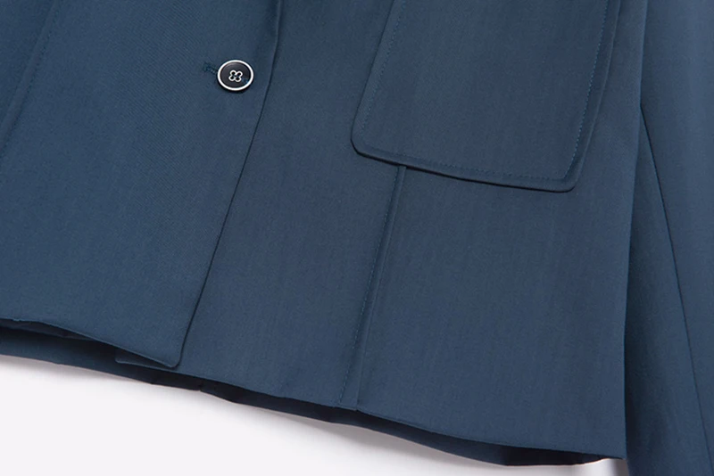 

[EAM] Women Black Single Button Short Blazer New Notched Long Sleeve Loose Fit Jacket Fashion Tide Spring Autumn 2021 1DD4890