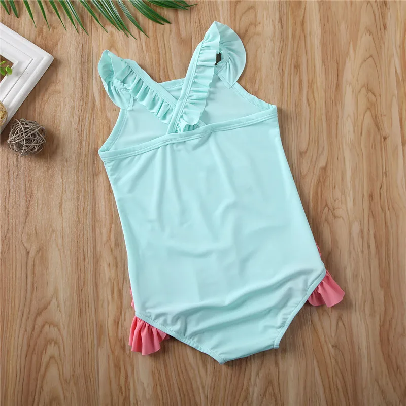 Женский слитный купальник с принтом фламинго летний для девочек|Детские