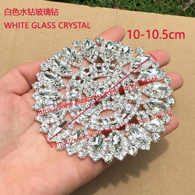 

high-quality round crystal flower ornaments for bridal weddings stunning clear rhinestone applique for bags shoes hat accessory