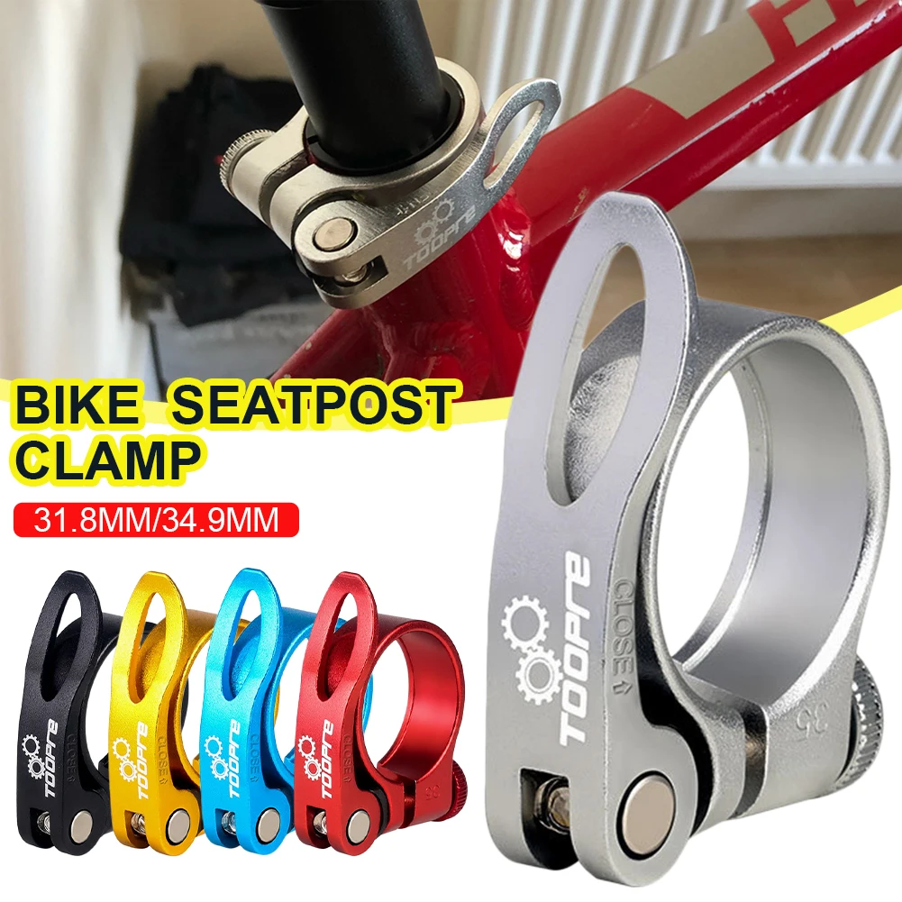 

New Bicycle Seatpost Clamp Quick Release Aluminum 31.8mm/34.9mm Saddle Fixing Clamp for MTB Road Bikes Lightweight Fast Delivery