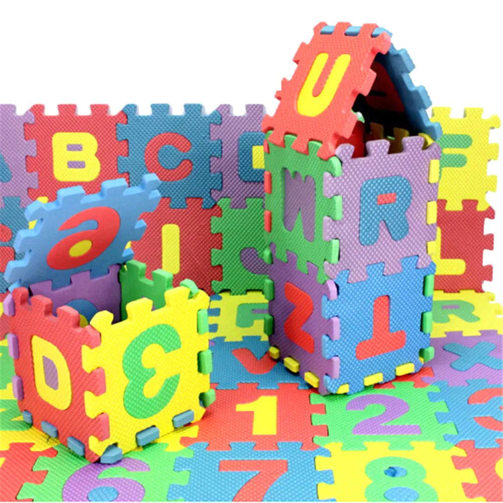 36 шт. 6 см * 0 8 экологичный Английский алфавит Arabia Numeral EVA Foam Puzzle Play Детские игрушки