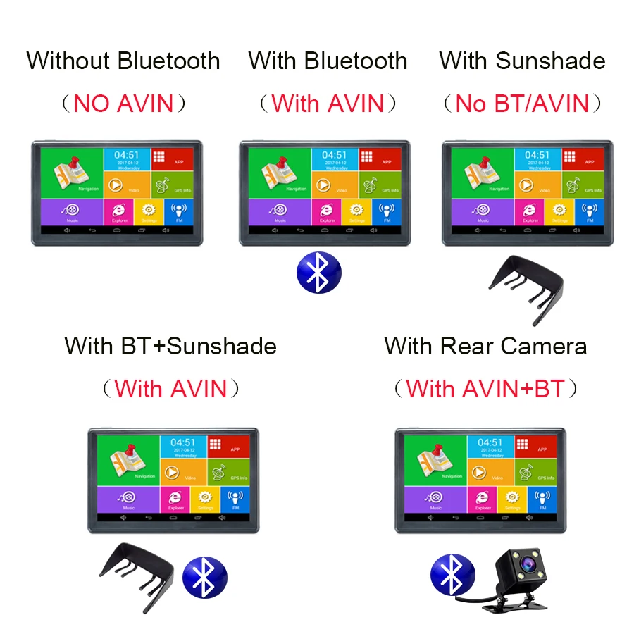 Anfilite 7 дюймов 800*480 512 М 16 ГБ Автомобильный gps навигатор Android 4.4.2 wifi MT8127A четырехъядерный Cortex-A7 1,35 ГГц грузовик gps навигатор