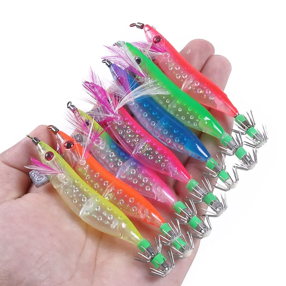 

Hengjia 5pcs 10cm 9g Electronic Shrimp Bait Squid Jig Octupe Bait Artificial Hard Plastic Bait Shrimp Lures Sea Fishing Tackle