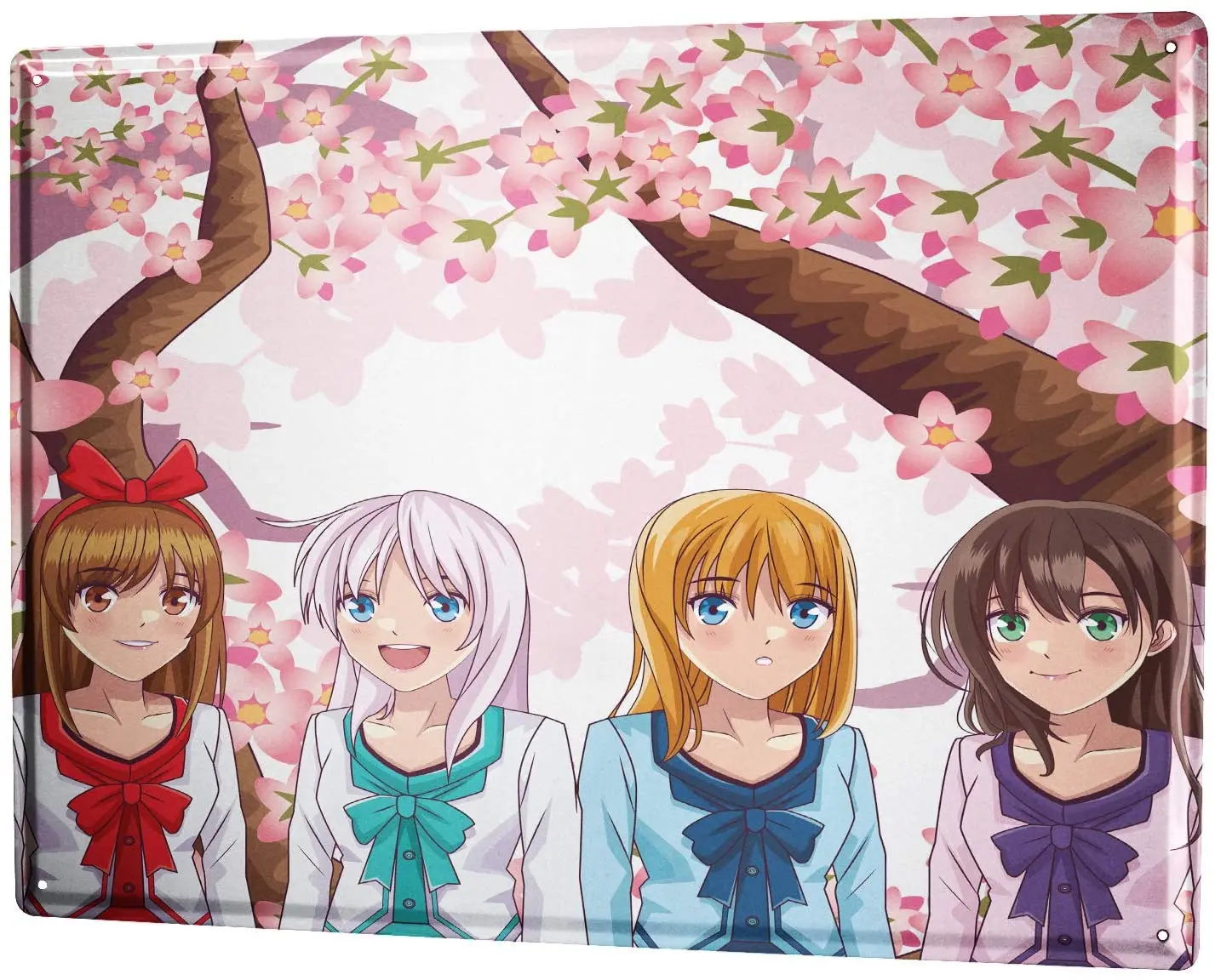 

SINCE 2004 Metal Plate Funny Motive Girl Blossoms Manga