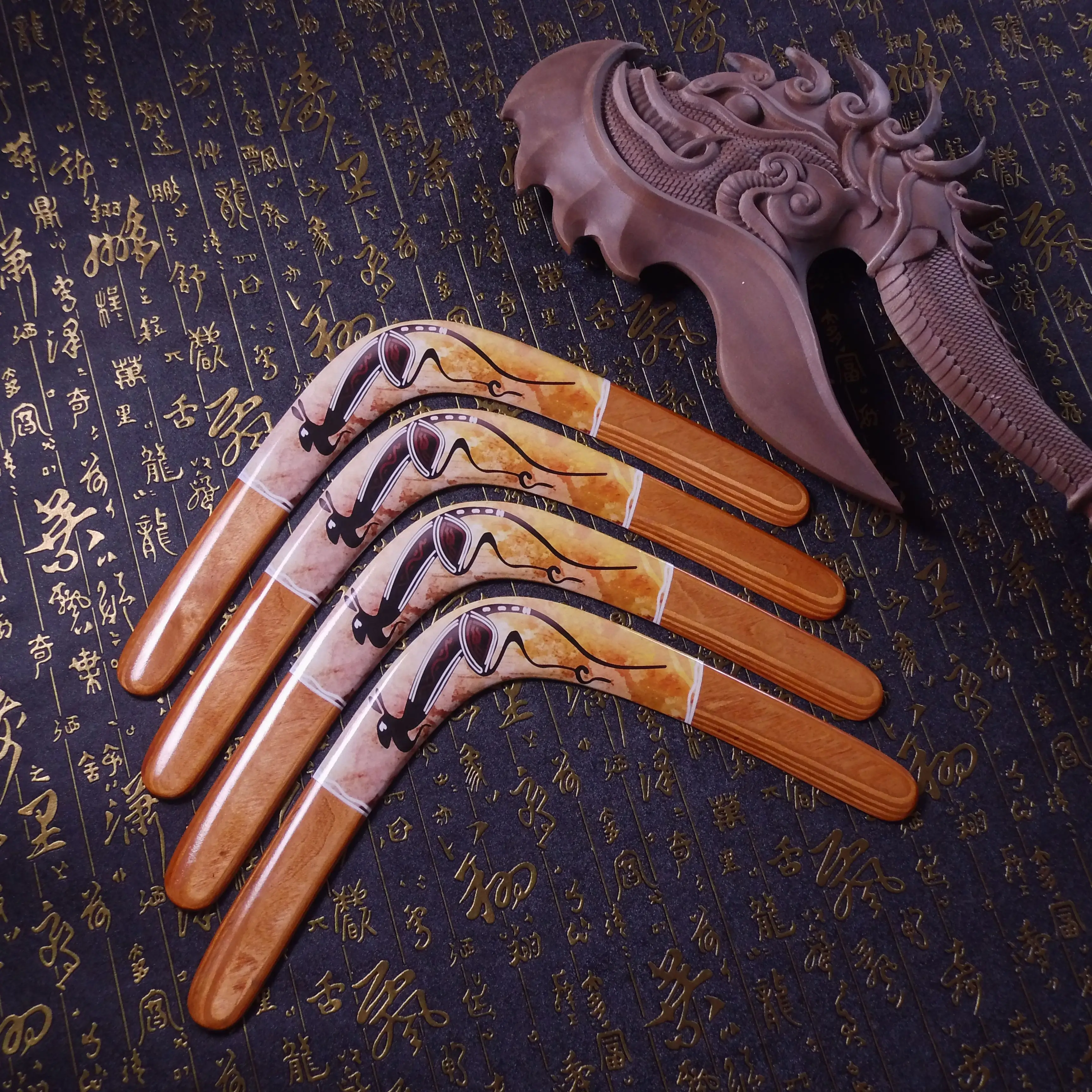 Купите один получите бесплатный ручной работы Деревянный бумеранг расстояние