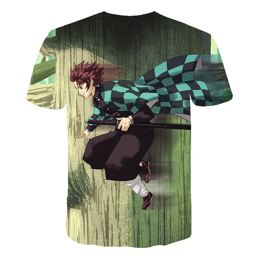 

Anime demnio slayer kimetsu no yaiba t camisas cosplay vero manga curta crianas roupas dos desenhos animados lmina de fanta