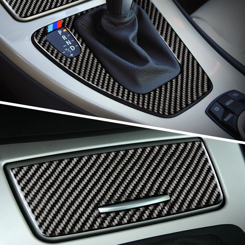 Для BMW e90 e92 e93 интерьерная панель переключения передач из углеродного волокна