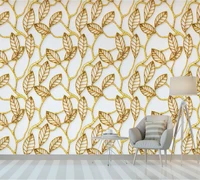 custom 3d wallpaper mural nordic minimalist golden leaves bedroom background wall