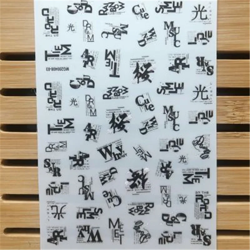 

Модные наклейки для ногтей в японском стиле без следов бумажные наклейки с английскими словами для украшения ногтей сухие наклейки для ног...