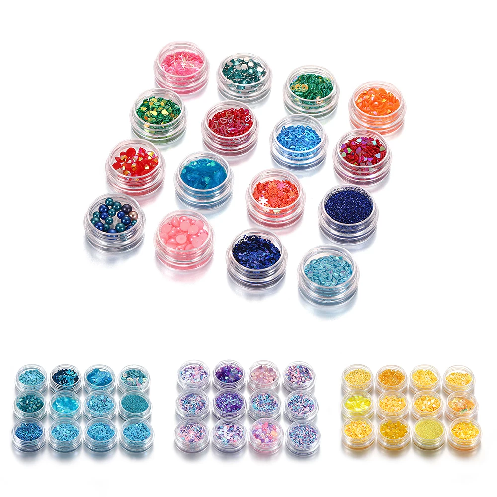 

12bottles/set Nail Glitter Colorful Nail Art Powder Dust UV Epoxy Resin Filling For DIY Jewelry Making Supplies Accessories