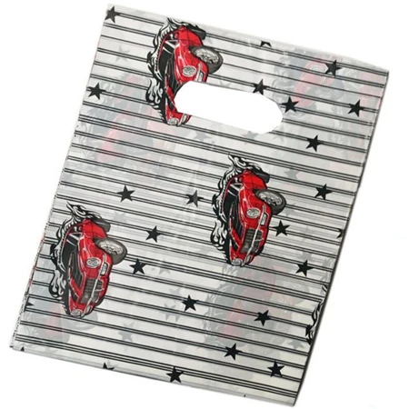 The car stripes Герметичность 15*20 см/20*25 см 10 шт. пластиковые пакеты для упаковки ювелирных изделий Свадебные подарки бутик подарки шоппинг упаковка пластиковые ручки сумки - Цвет: The car stripes