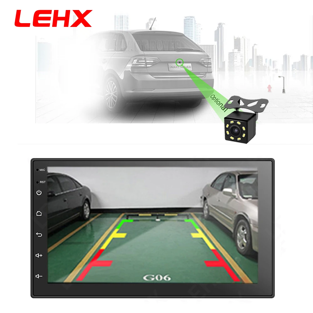 Автомобильный мультимедийный плеер LEHX 2DIN 7 дюймов Android 10 DVD радио GPS для TOYOTA Nissan Kia