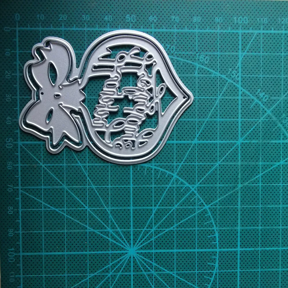 Надпись счастливый праздник сердце Рамка штампы лук металлическая резка штамп