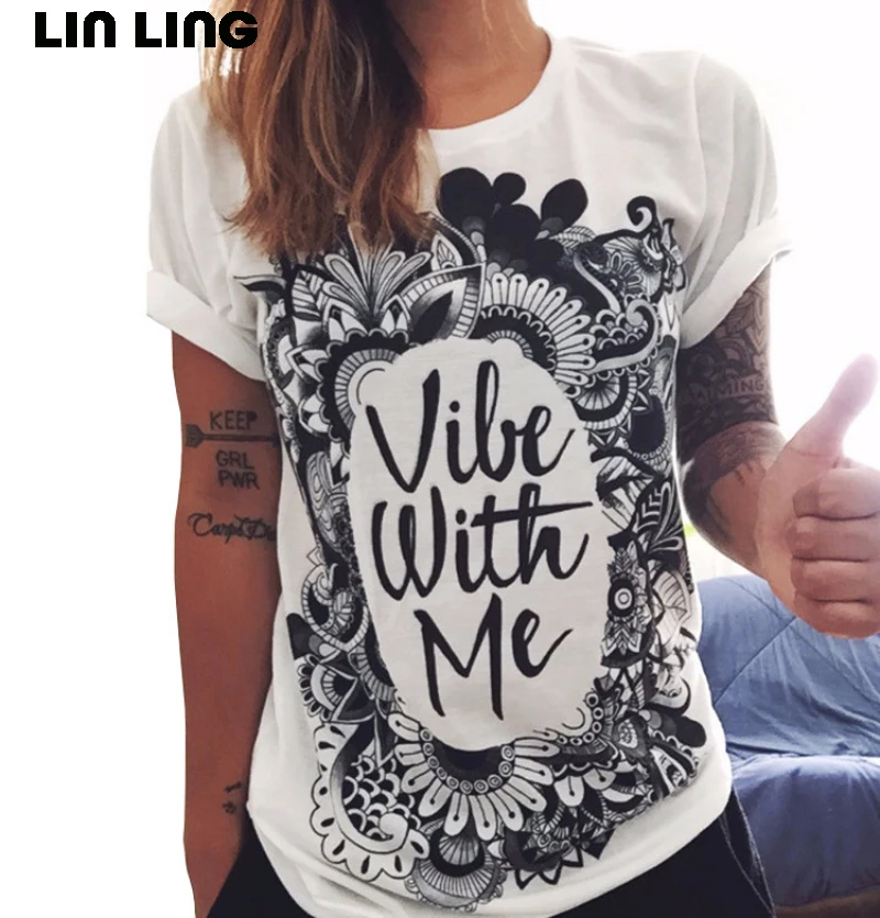 

Женская повседневная футболка Harajuku, летняя уличная рубашка с коротким рукавом с принтом граффити, футболки в корейском стиле, топы, женская ...