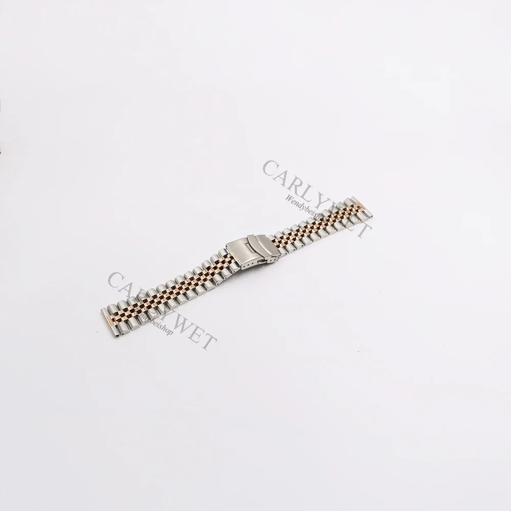 Rolamy 20mm Luxury 316L Straight End Solid Screw Links Replacement Watch Band Strap Jubilee Bracelet For Seiko Omega