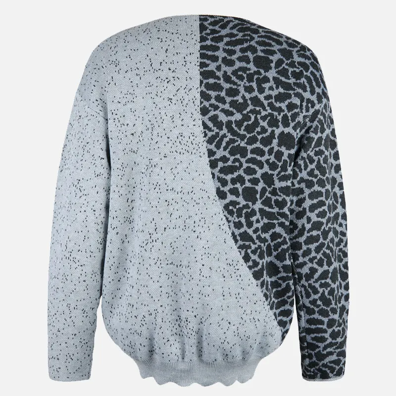 

Leopard Patchwork Knitted Women's Sweater Long Sleeve Female Casual Pullover 2021 New Spring New Fashion Ladies Jumper Femme