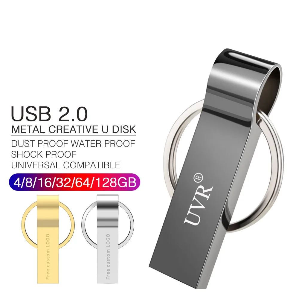Usb флеш-накопитель 32 ГБ, usb 2,0, металлический USB-накопитель 4 ГБ, 8 ГБ, 16 ГБ, флеш-накопитель, карта памяти 64 ГБ, флешка для ключей 128 ГБ, Бесплатная ...