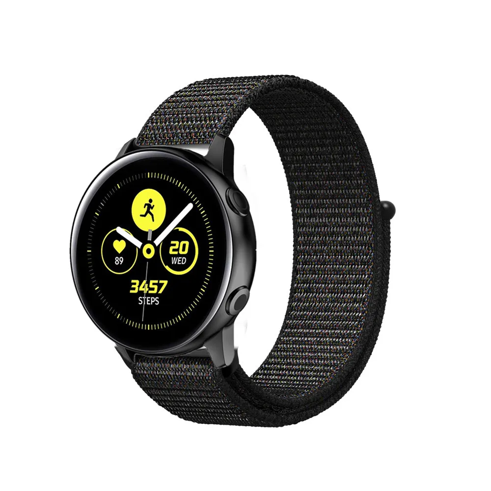 black red Переключатель, нейлоновый ремешок для наручных часов Xiaomi huami amazfit bip huawei часы GT 20/22 мм, ремешок для samsung Шестерни S3/S2 galaxy Watch active2 42 мм 46 мм - Цвет ремешка: black red